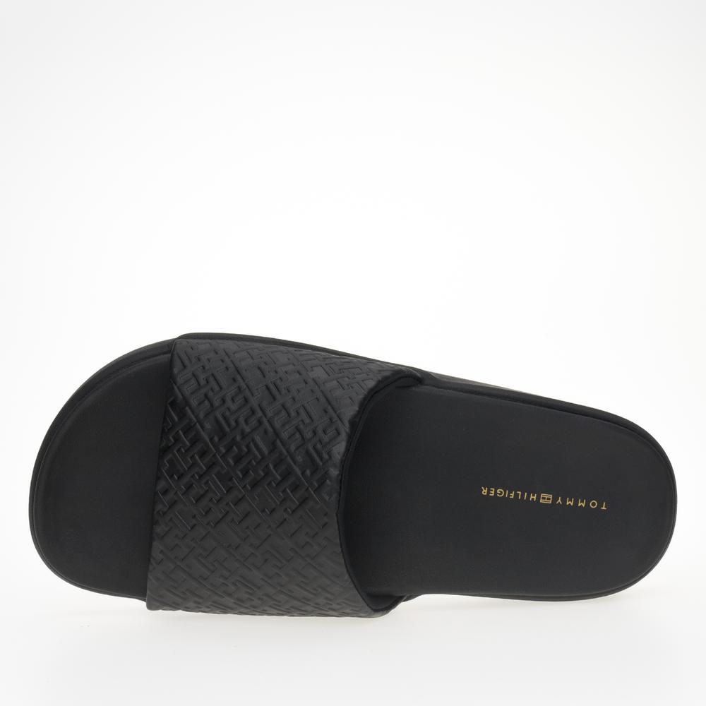 Klapky Tommy Hilfiger Monogram Pool FW0FW07855-BDS - čierne