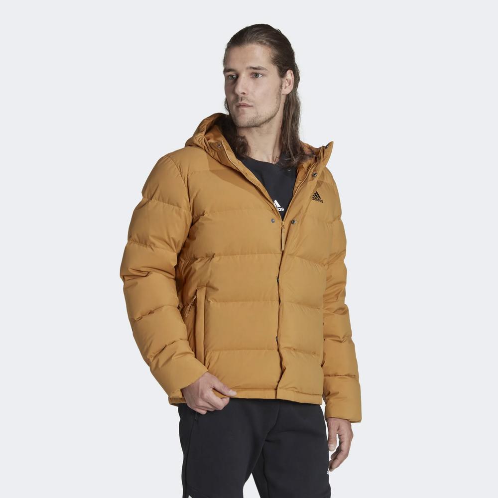 Bunda adidas Helionic Hooded Down HG8748 - hnedé