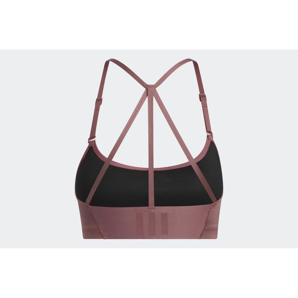 Športové podprsenky adidas  Yoga Studio Light-Support 3-Stripes HC7941 - ružové