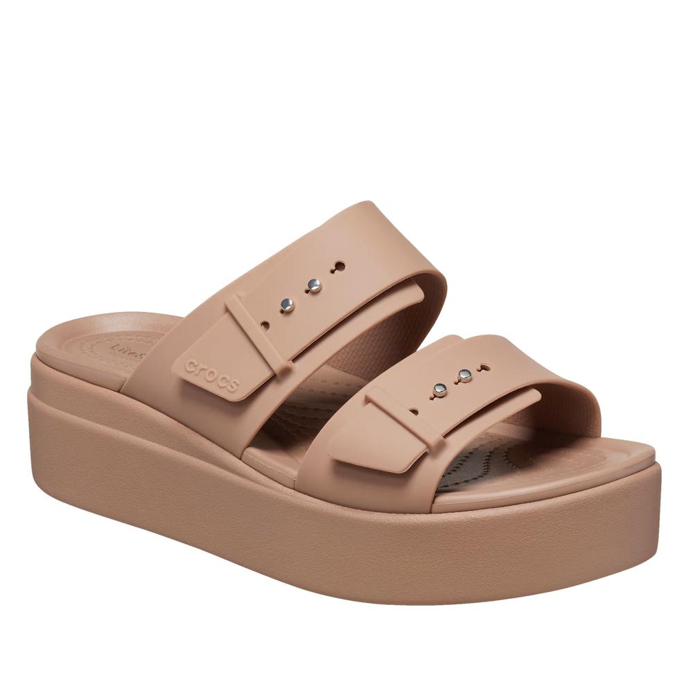 Klapky Crocs Brooklyn Buckle 207431-2Q9 - béžové