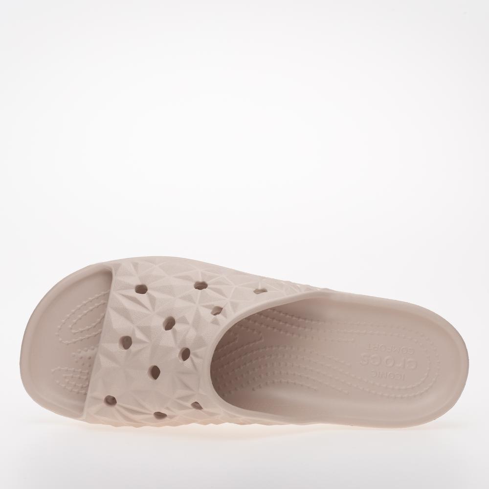 Klapky Crocs Classic Platform Geometric 209564-6UR - béžové
