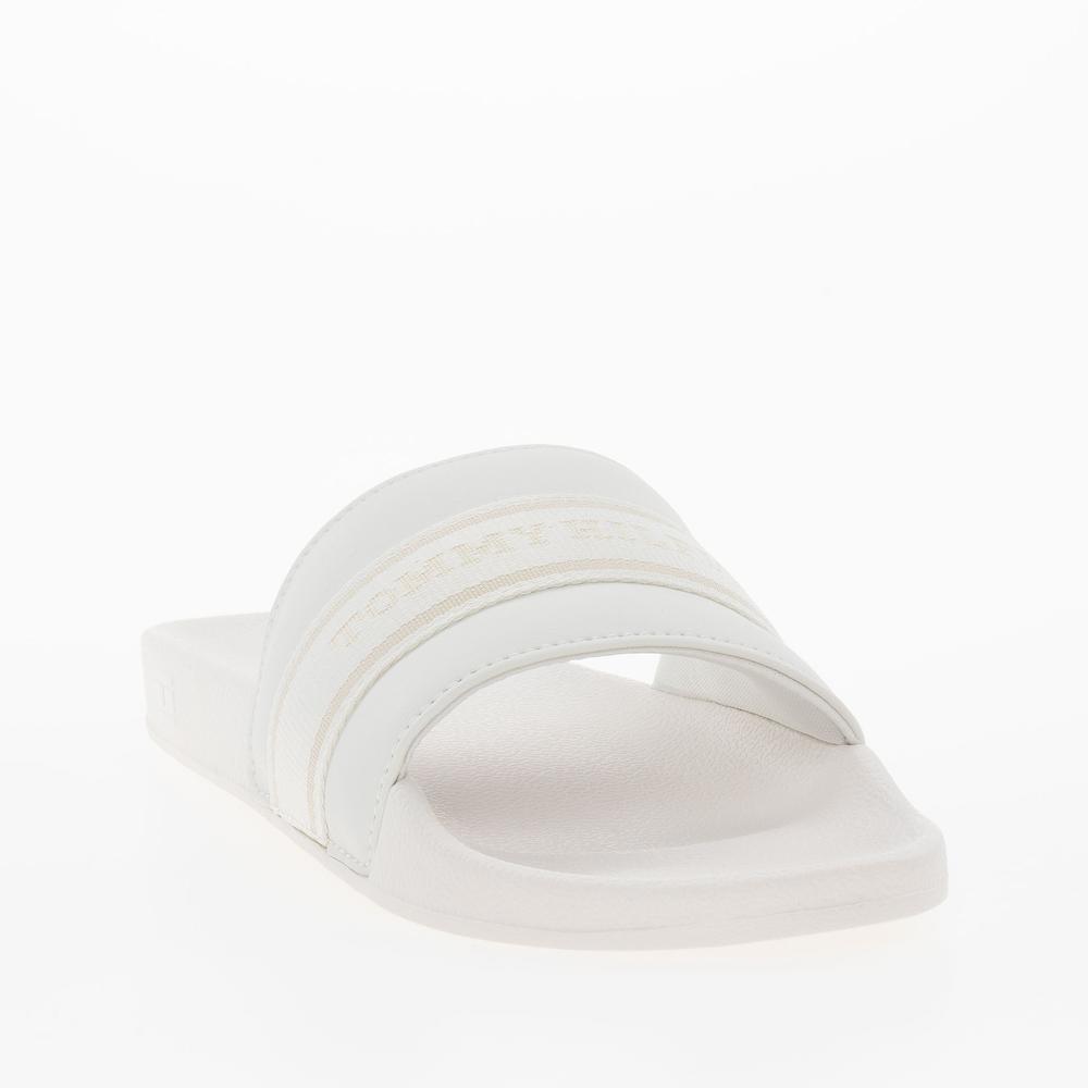 Klapky Tommy Hilfiger Poolside With Webbing Slide FW0FW08529-YBL - biele