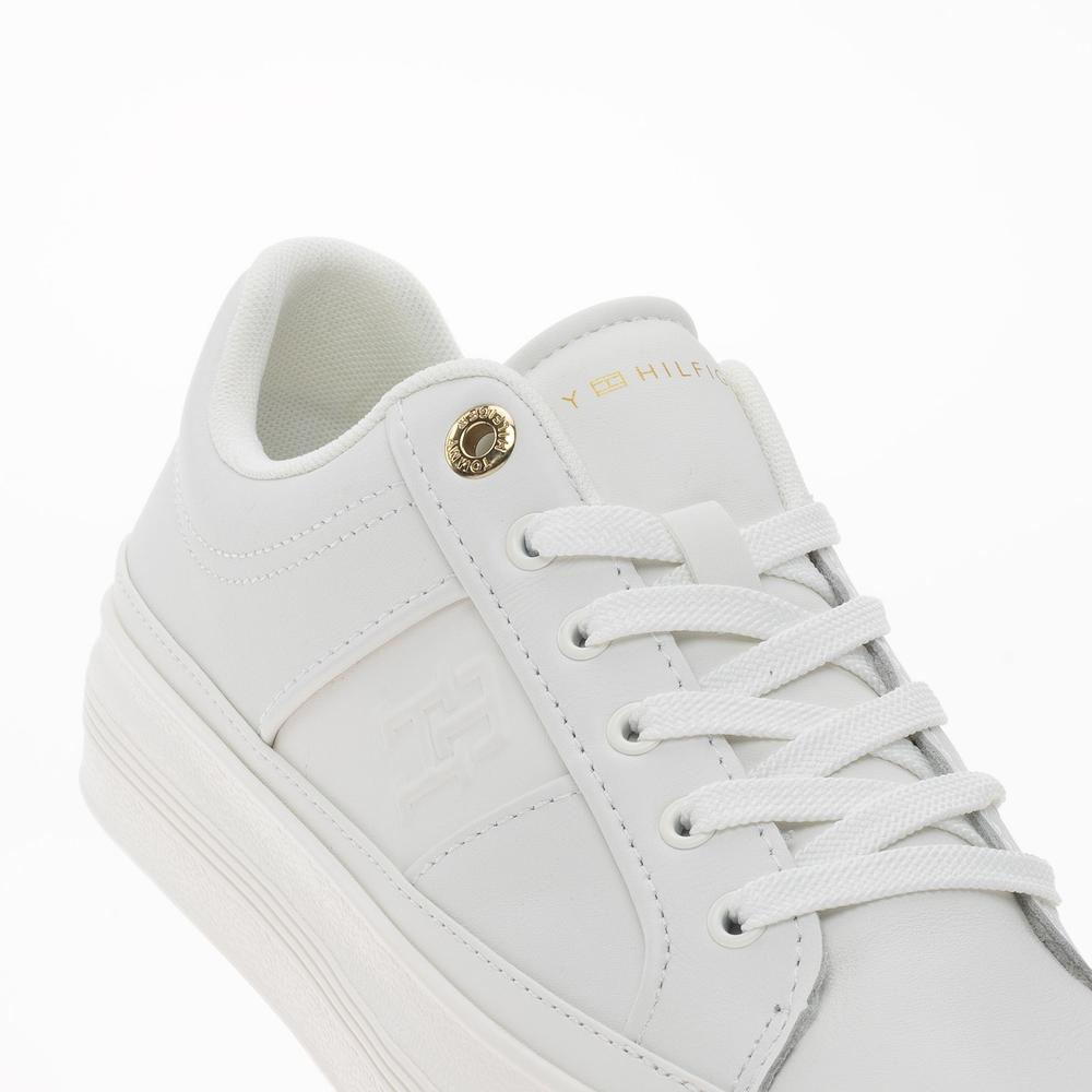 Topánky Tommy Hilfiger Essential TH Monogram Leather Flatform FW0FW07945-YBL - biele