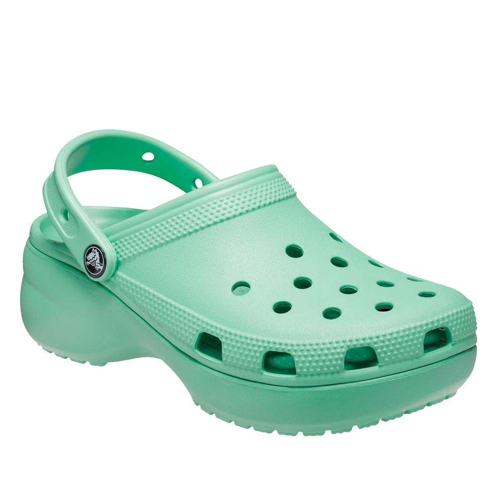 Klapky Crocs Classic Platform Clog 206750-3UG - zelené