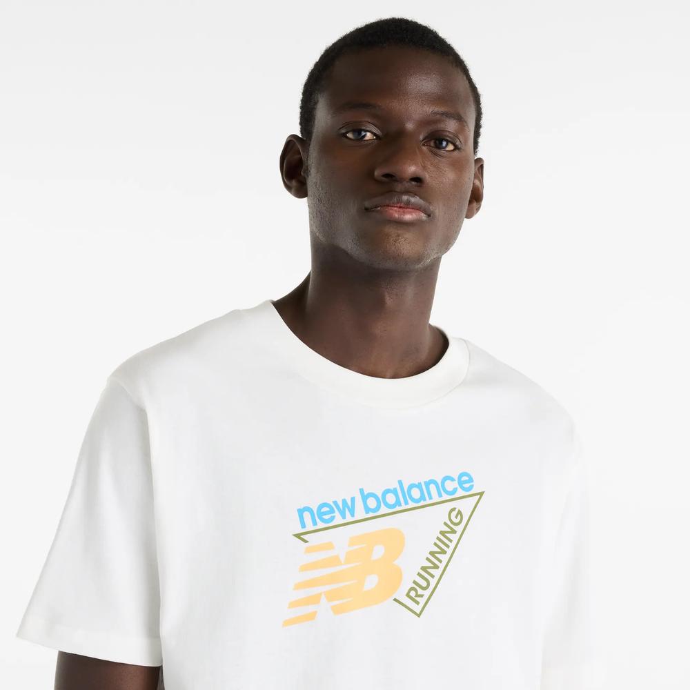 Pánske tričko New Balance Classic Tri-Logo MT61N1YVSST - biele