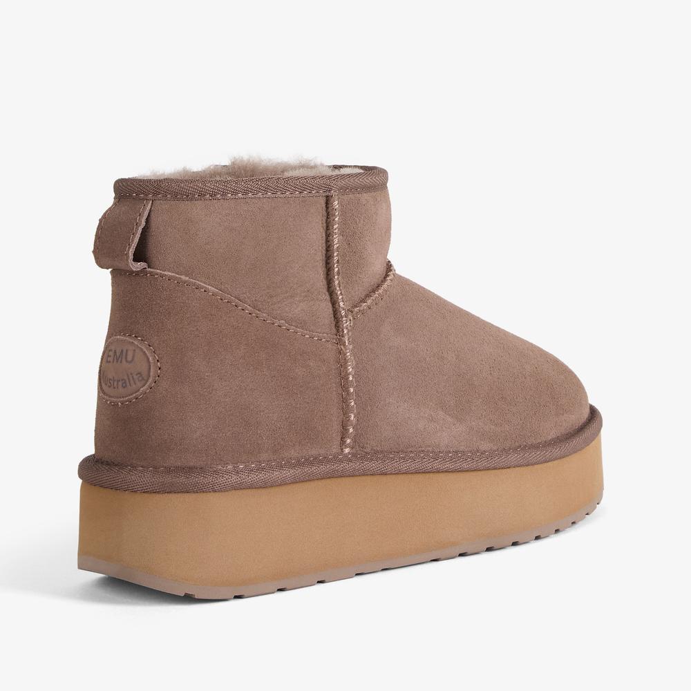 Topánky dámske Emu Australia Stinger Micro Flatform 2.0 W13296MUSH - hnedé