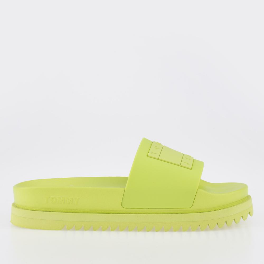 Klapky Tommy Jeans Elevated Flatform EN0EN02110-MSA - zelené