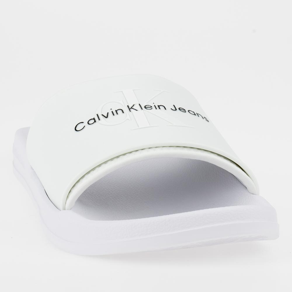 Klapky Calvin Klein Slide Monogram TPU YM0YM00361-YBR - biele