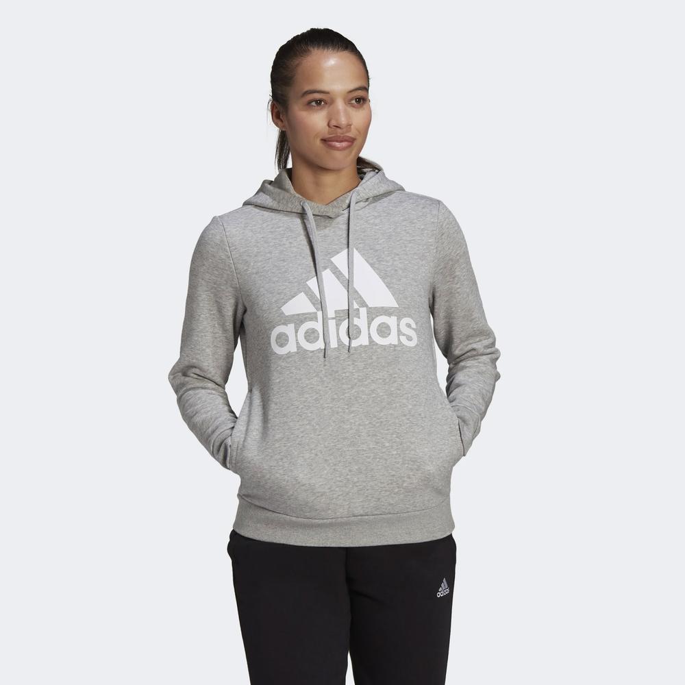 Blúza adidas Loungewear Essentials Logo Fleece Hoodie GL0719 - šedý