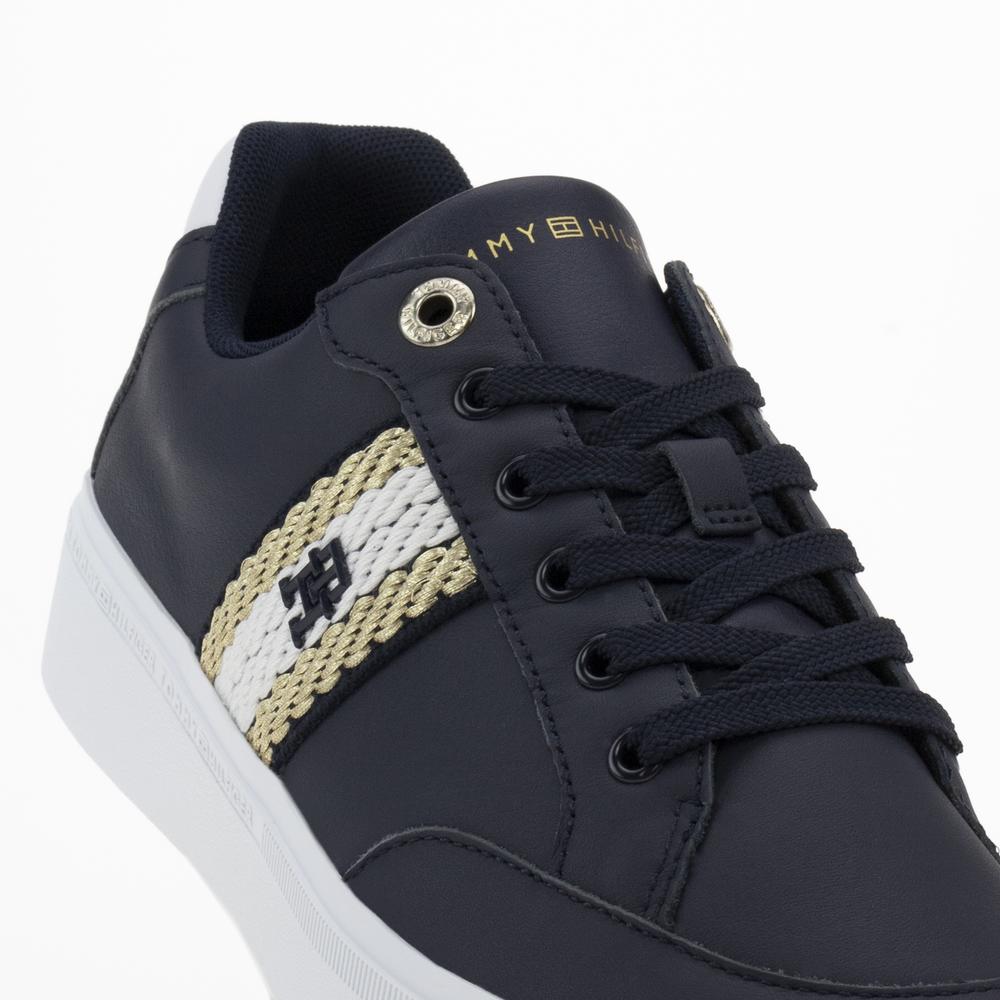 Topánky Tommy Hilfiger Court Sneaker With Webbing FW0FW07106-DW6 - tmavomodré