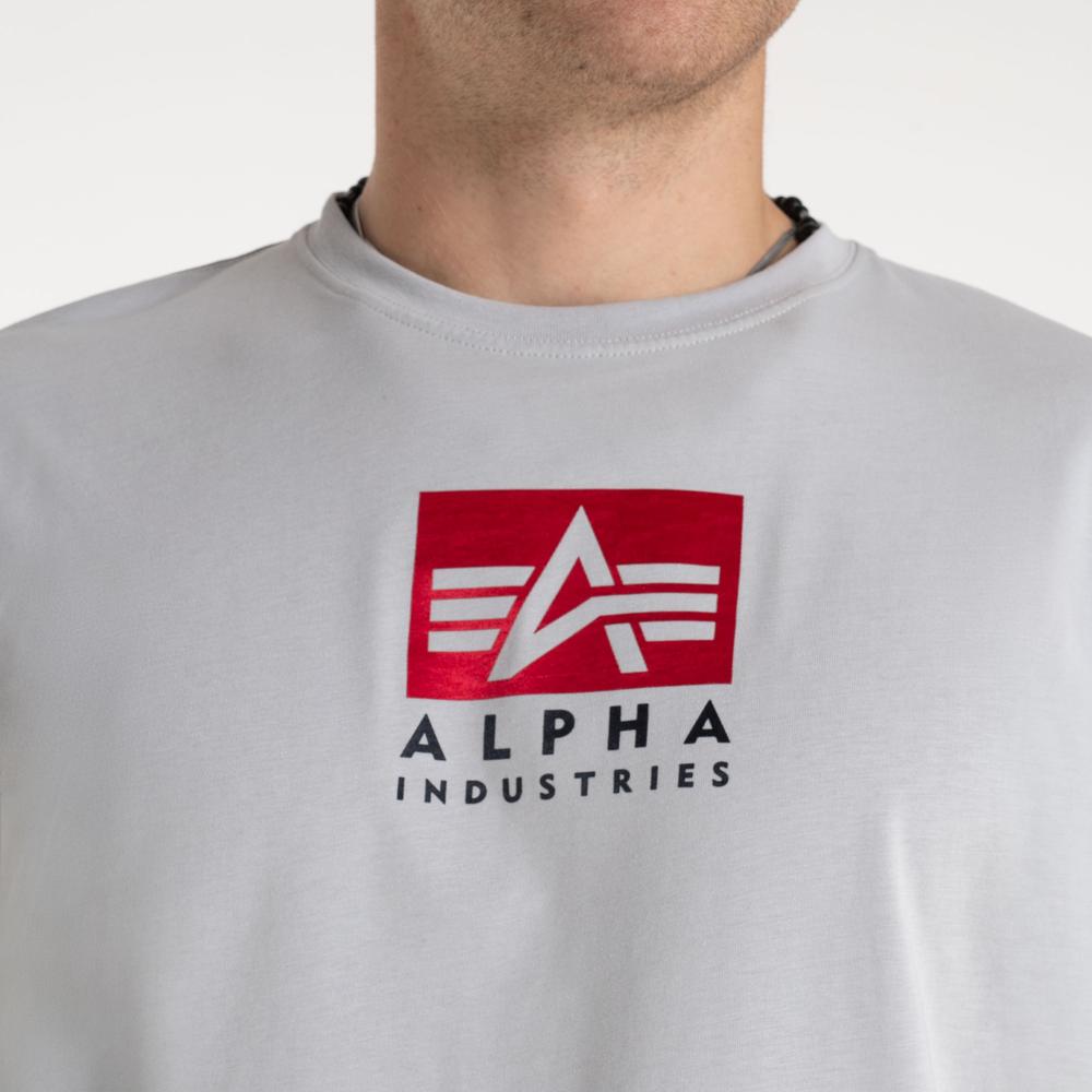 Tričko Alpha Industries Satin Logo 148513666 - šedý