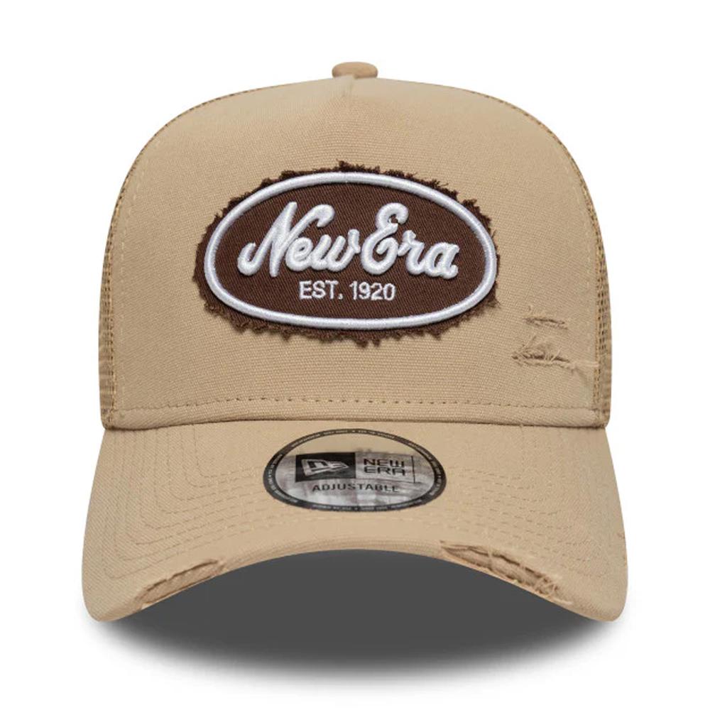 Čiapka pánske New Era 9FORTY Oval Canvas Distress Trucker 60771805 - béžové