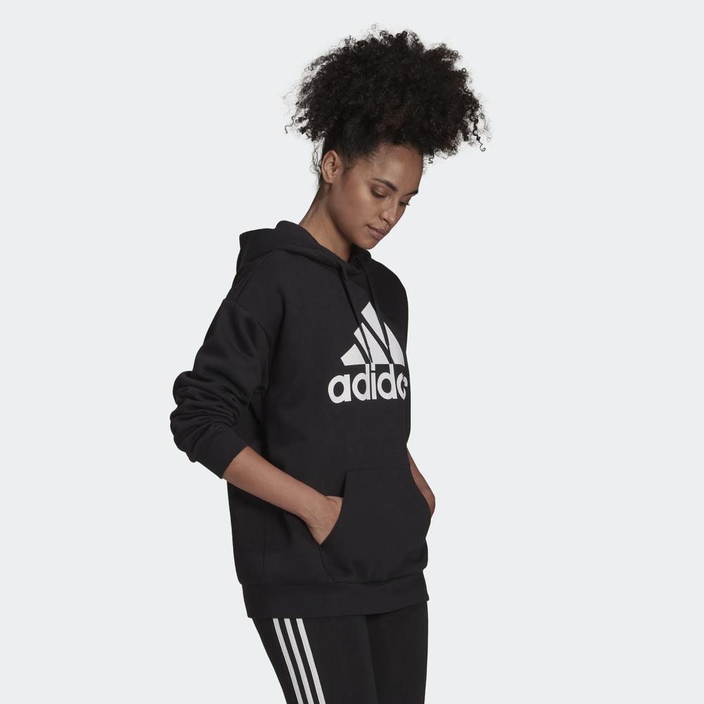 Blúza adidas Essentials Logo Boyfriend Fleece Hoodie HD1756 - čierne