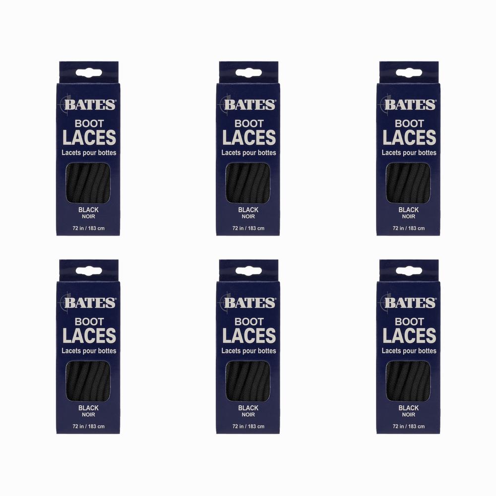 Šnúrky Bates 6 Pairs E08012 - čierne