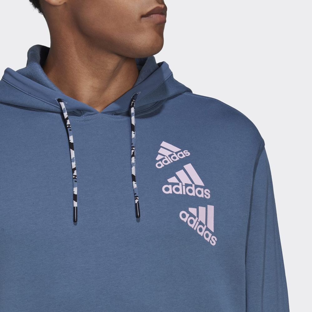 Blúza adidas Essentials BrandLove Fleece Hoodie HL9382 - modré