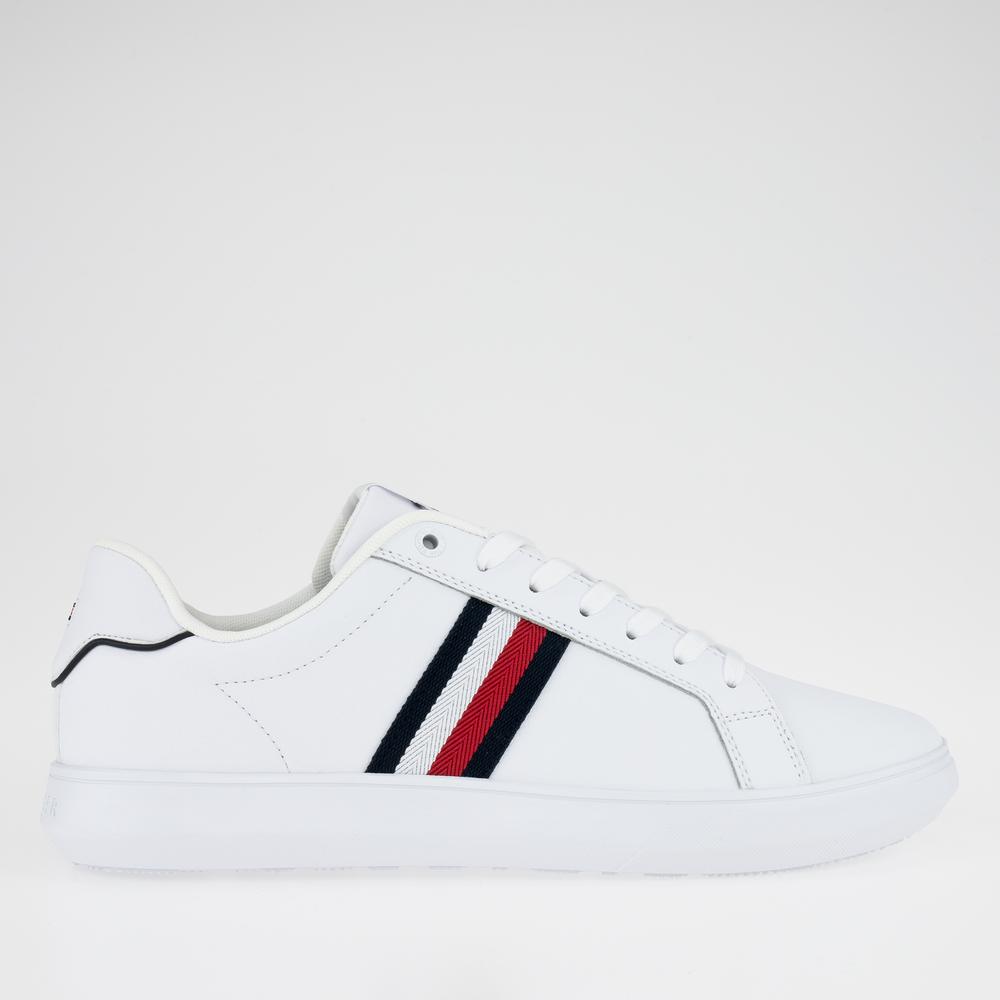 Topánky Tommy Hilfiger Corporate Leather Cup Stripes FM0FM04732-YBS - biele