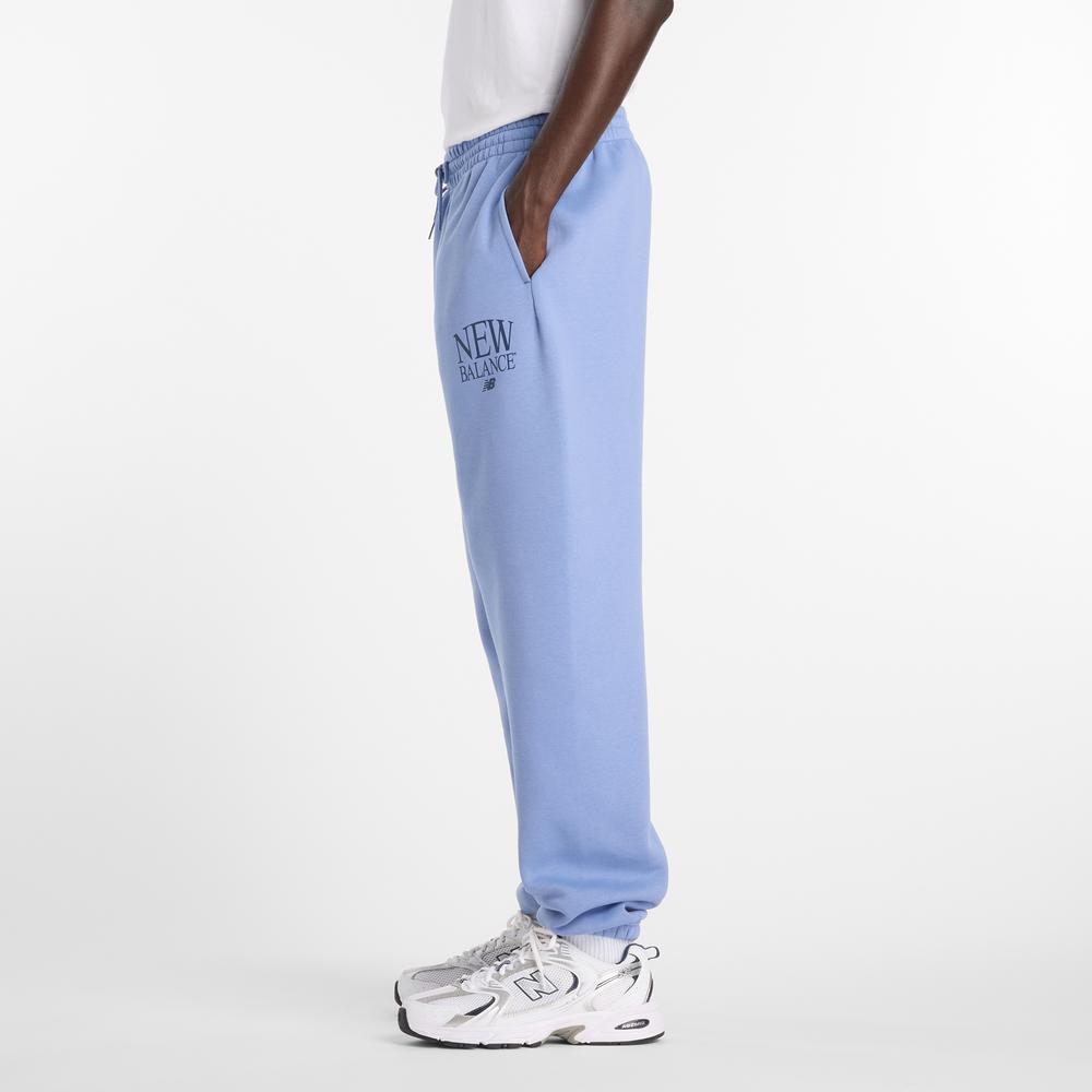 Pánske nohavice New Balance Reimagined Fleece Jogger MB61E74AAA3 - modré