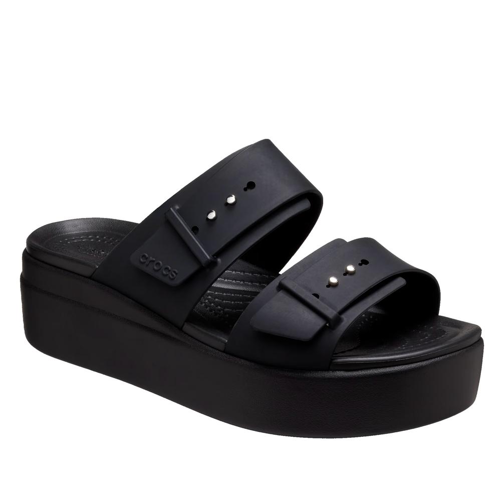 Klapky Crocs Brooklyn Buckle 207431-001 - čierne