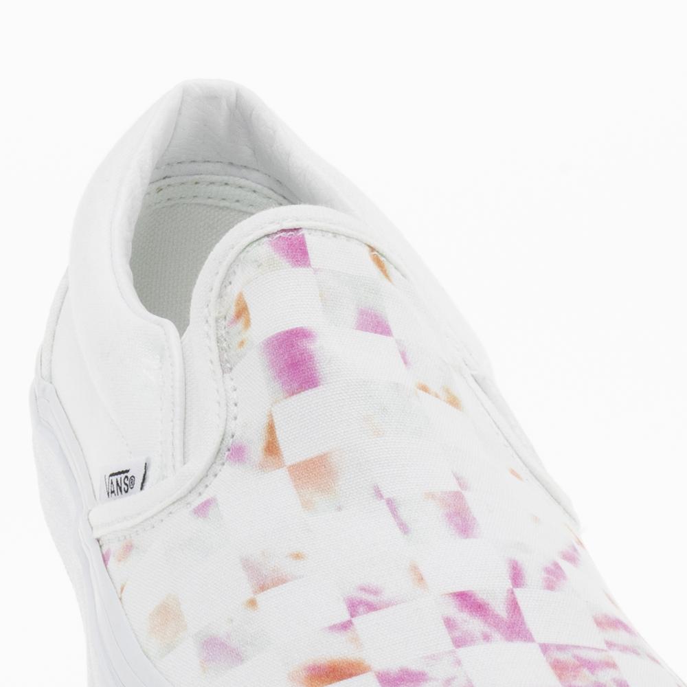 Topánky Vans Classic Slip-On Aura Checkerboard VN0A5JLXWHT1 - biele