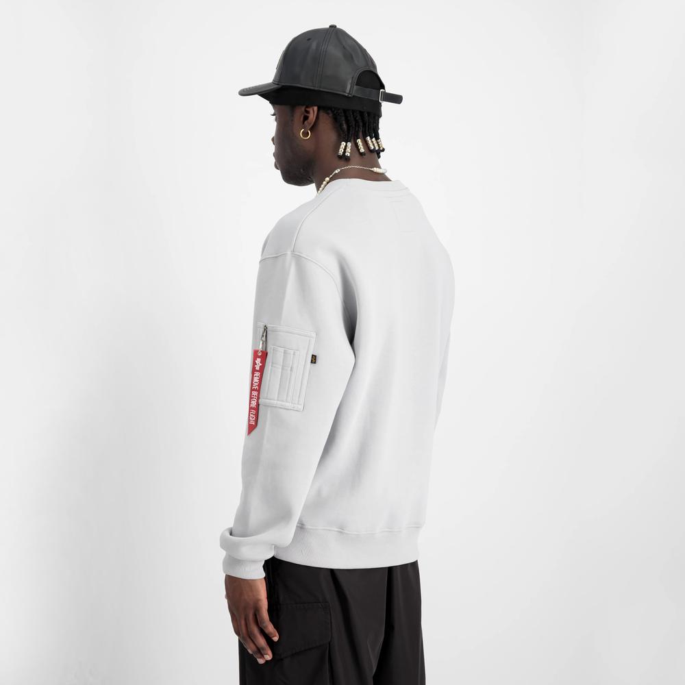 Blúza Alpha Industries Satin Logo Sweater 148311666 - biele