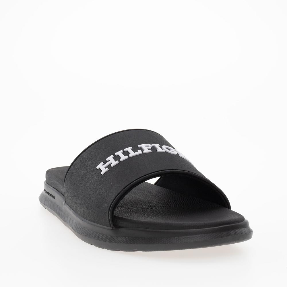 Klapky Tommy Hilfiger Dual Density Hilfiger Pool FM0FM05430-BDS - čierne