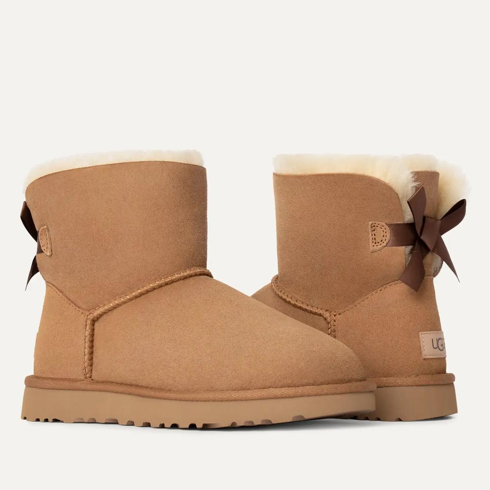 Topánky dámske UGG W Mini Bailey Bow II 1016501-CHE - hnedé