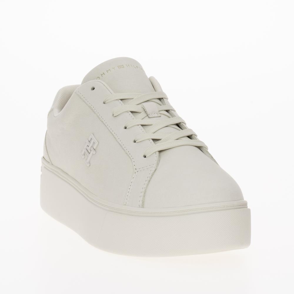 Topánky Tommy Hilfiger Nubuck Leather Platform Court FW0FW07912-YBL - béžové