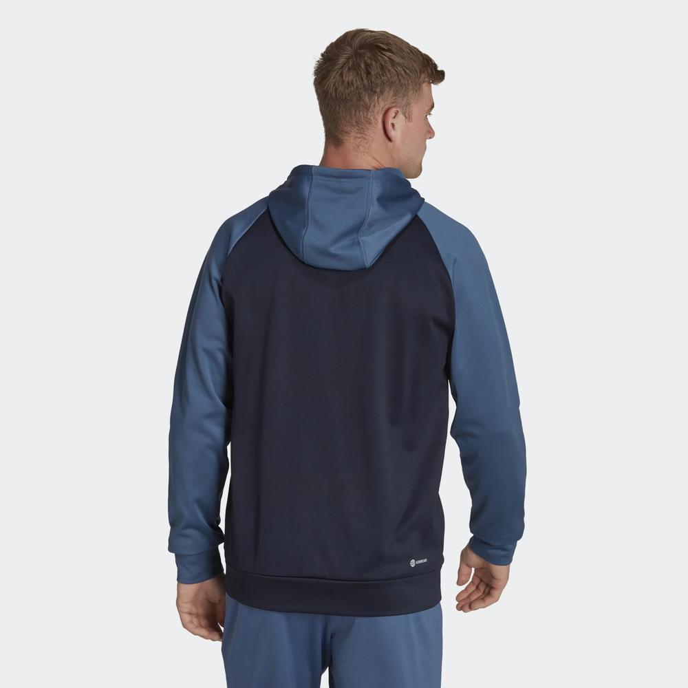 Blúza adidas Aeroready Game And Go Big Logo Hoodie HK9827 - tmavomodré