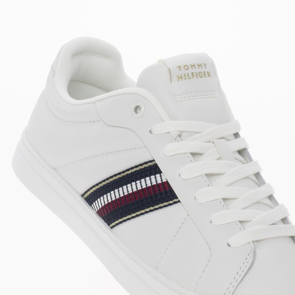 Topánky Tommy Hilfiger Icon Court Sneakers Stripes FW0FW08110-YBL - biele