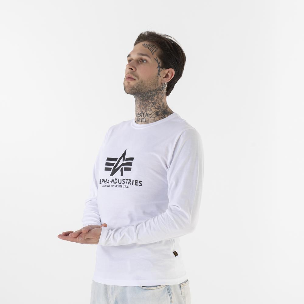 Tričko Alpha Industries Longsleeve Basic 10051009 - biele