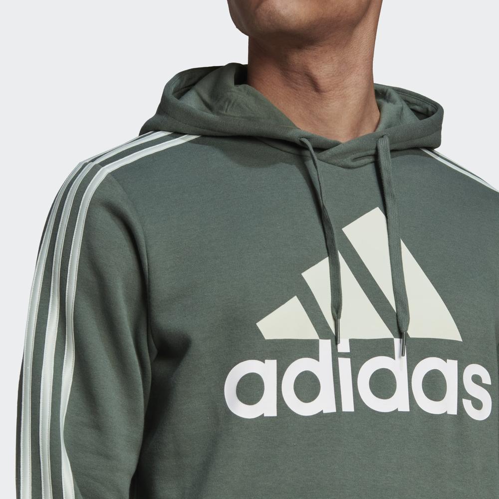 Blúza adidas Essentials Fleece 3-Stripes Logo Hoodie HL2241 - zelené
