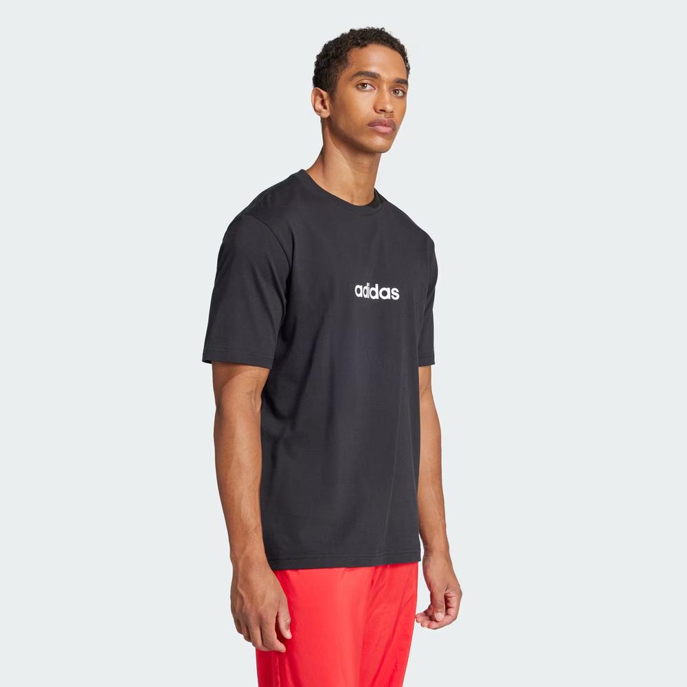 Tričko pánske adidas Sportswear Essentials Linear Single JE8993 - čierne