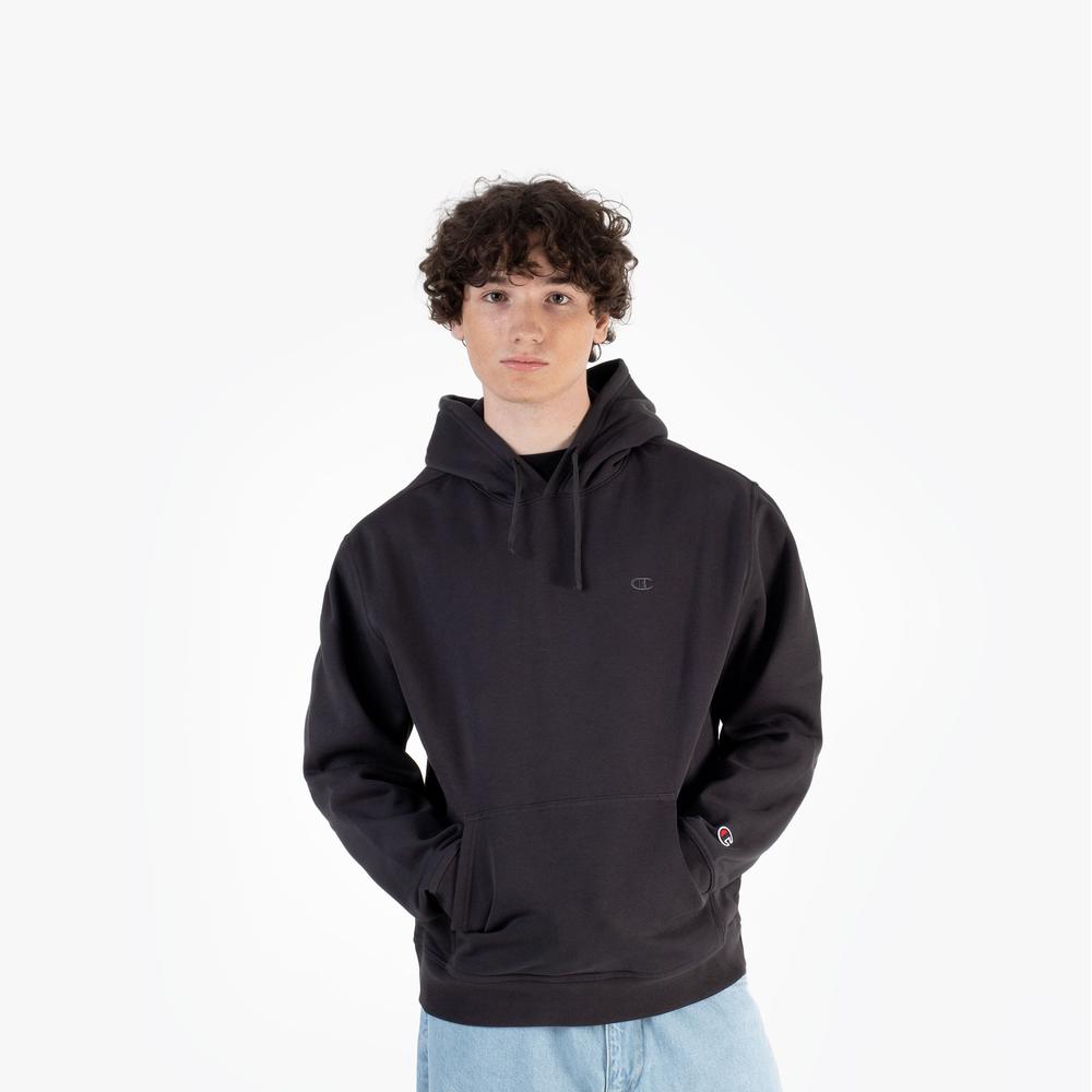 Blúza Champion Tonal Logo Fleece Erkek Siyah Hoodie 220274-ES503 - šedý