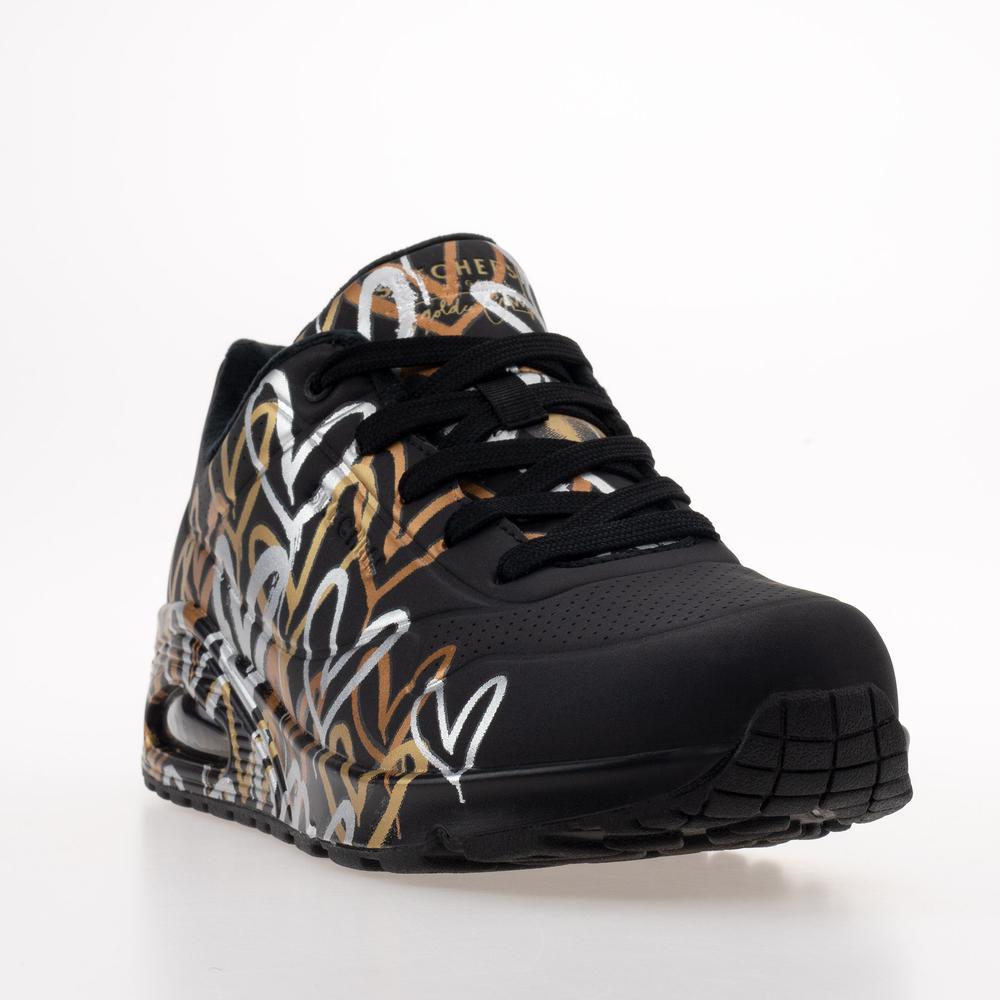 Topánky Skechers Uno Metallic Love 155523BKGD - čierne