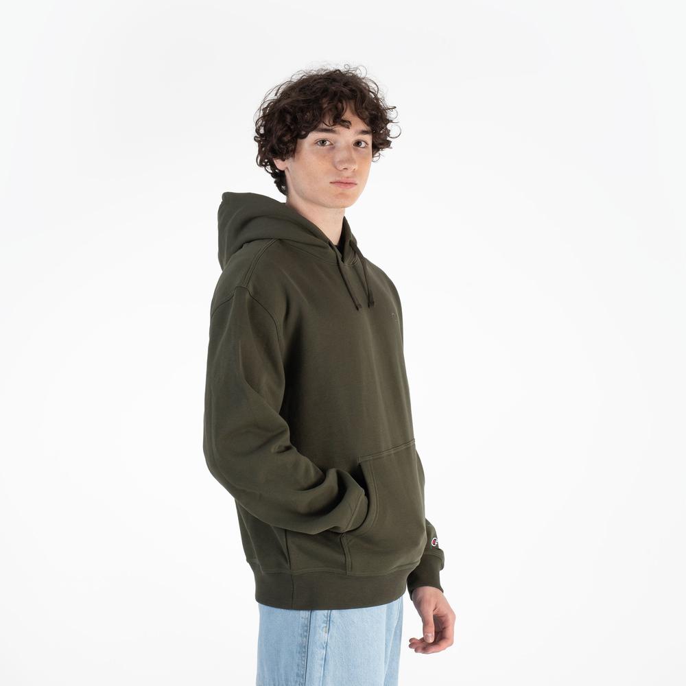 Blúza Champion Tonal Logo Fleece Erkek Siyah Hoodie 220274-GS508 - zelené