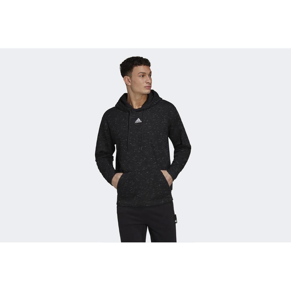 Blúza adidas Essentials Melange French Terry Hoodie HE1787 - čierne