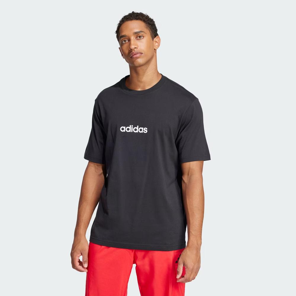 Tričko pánske adidas Sportswear Essentials Linear Single JE8993 - čierne