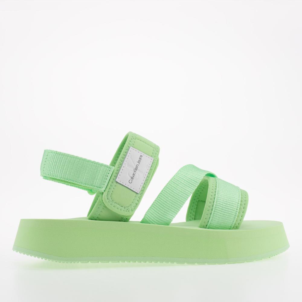 Sandále Calvin Klein Prefresato Sandal Badge YW0YW00967-0H9 - zelené