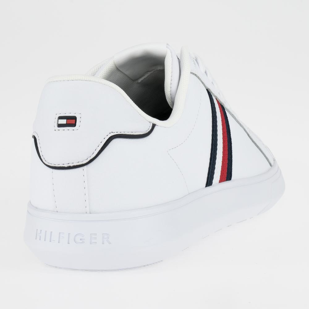 Topánky Tommy Hilfiger Corporate Leather Cup Stripes FM0FM04732-YBS - biele