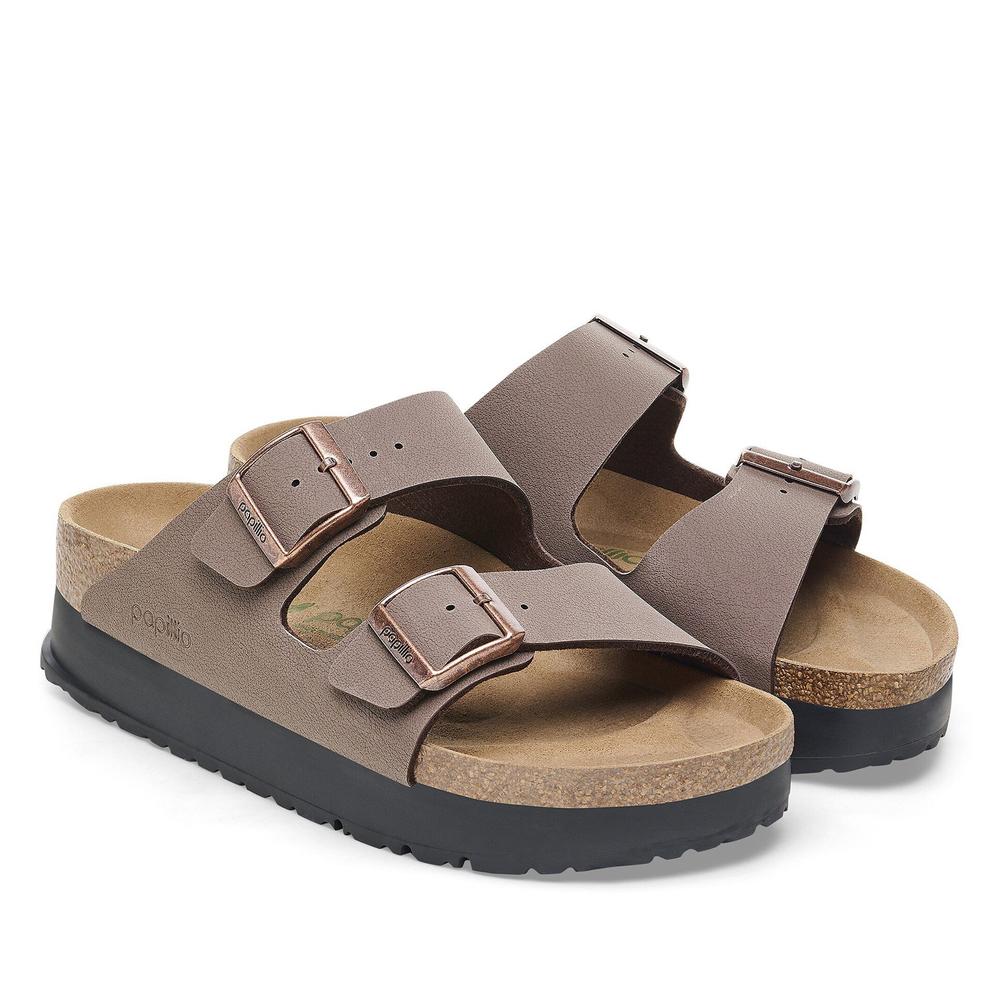 Dámske klapky Birkenstock Arizona PAP Flex Platform 1027417 - hnedé
