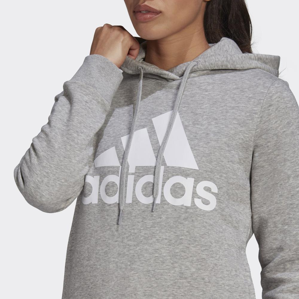 Blúza adidas Loungewear Essentials Logo Fleece Hoodie GL0719 - šedý