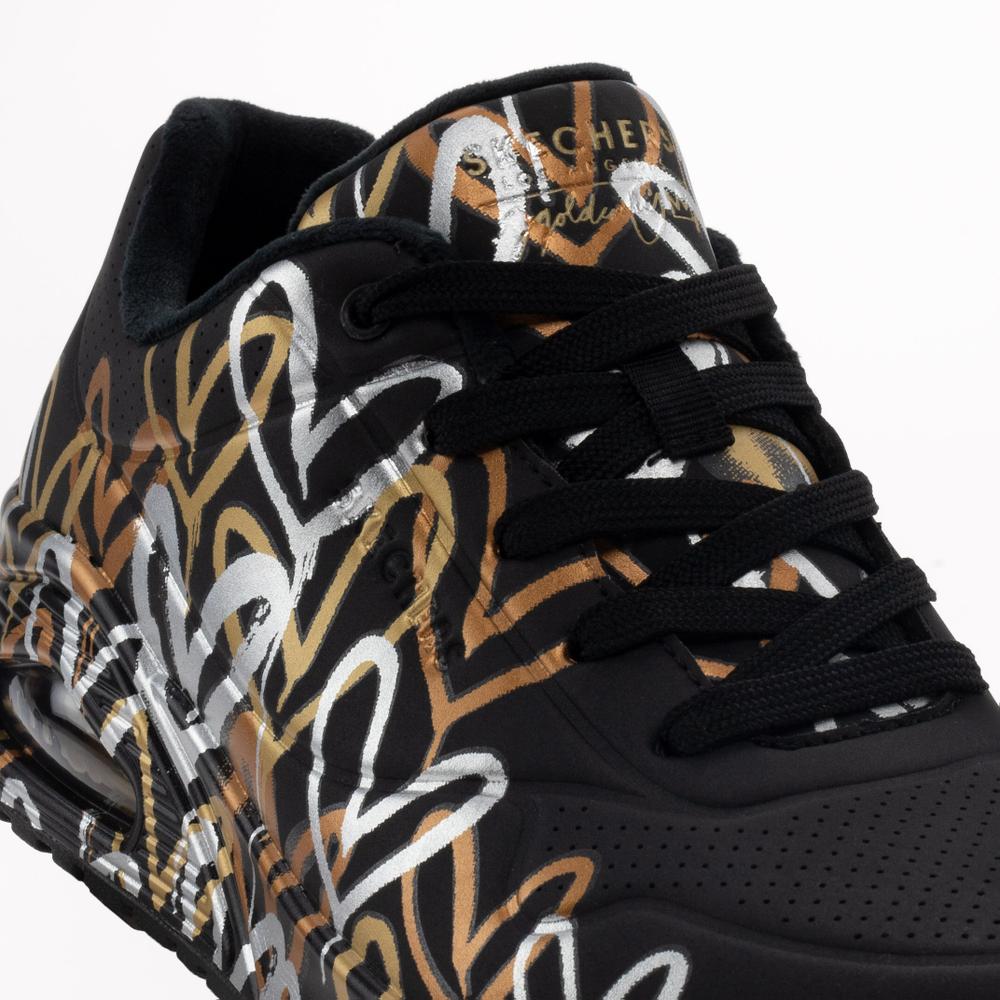 Topánky Skechers Uno Metallic Love 155523BKGD - čierne