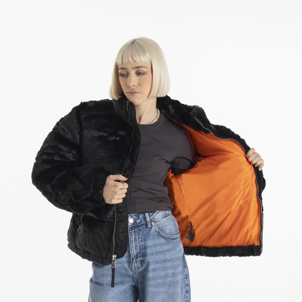 Bunda Alpha Industries Fur Puffer Wmn 14800203 - čierne