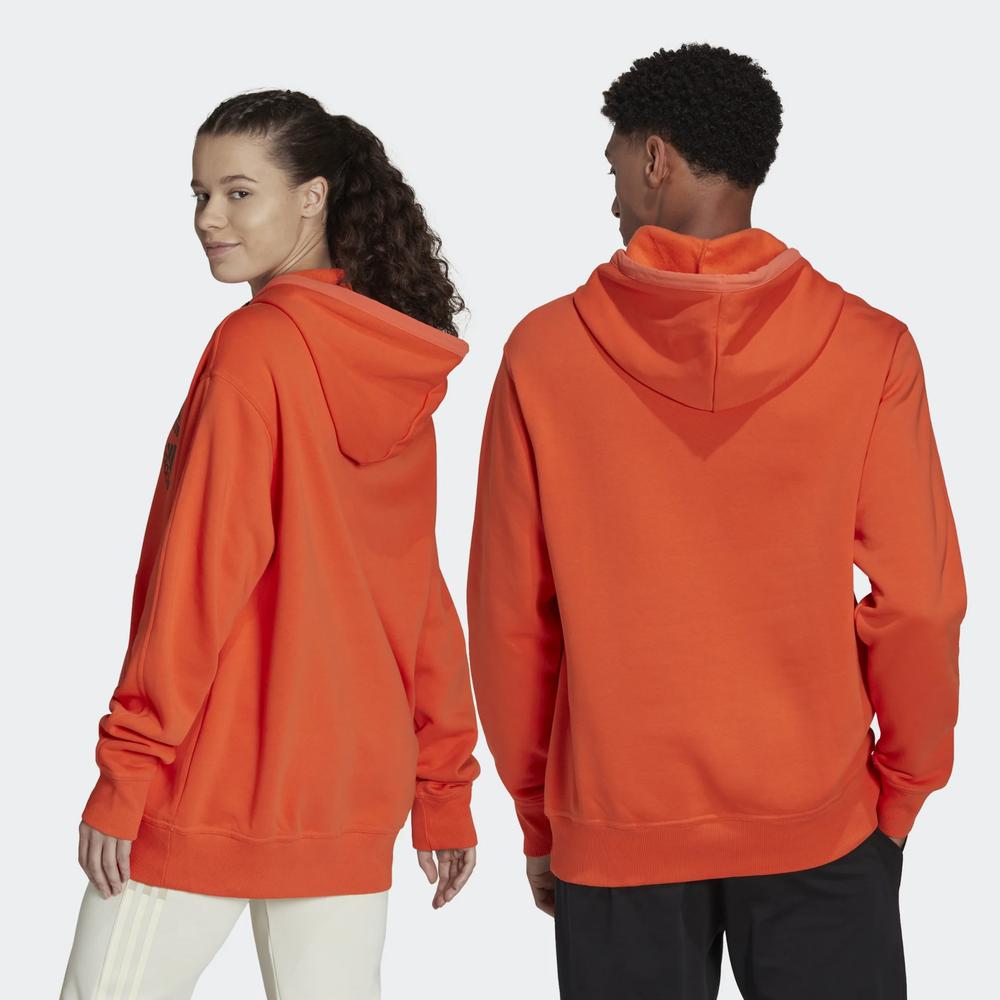 Blúza adidas Essentials BrandLove Fleece Hoodie HL9385 - pomarančové