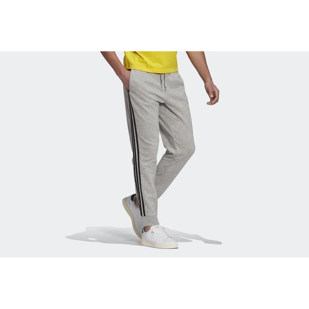 Nohavice adidas Essentials French Terry Tapered Cuff 3-Stripes Pants GK8889 - šedý