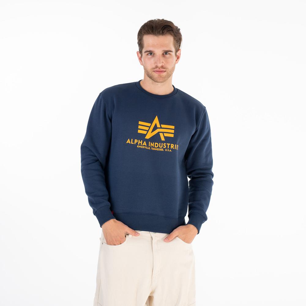 Blúza Alpha Industries Basic Sweater 178302463 - tmavomodré