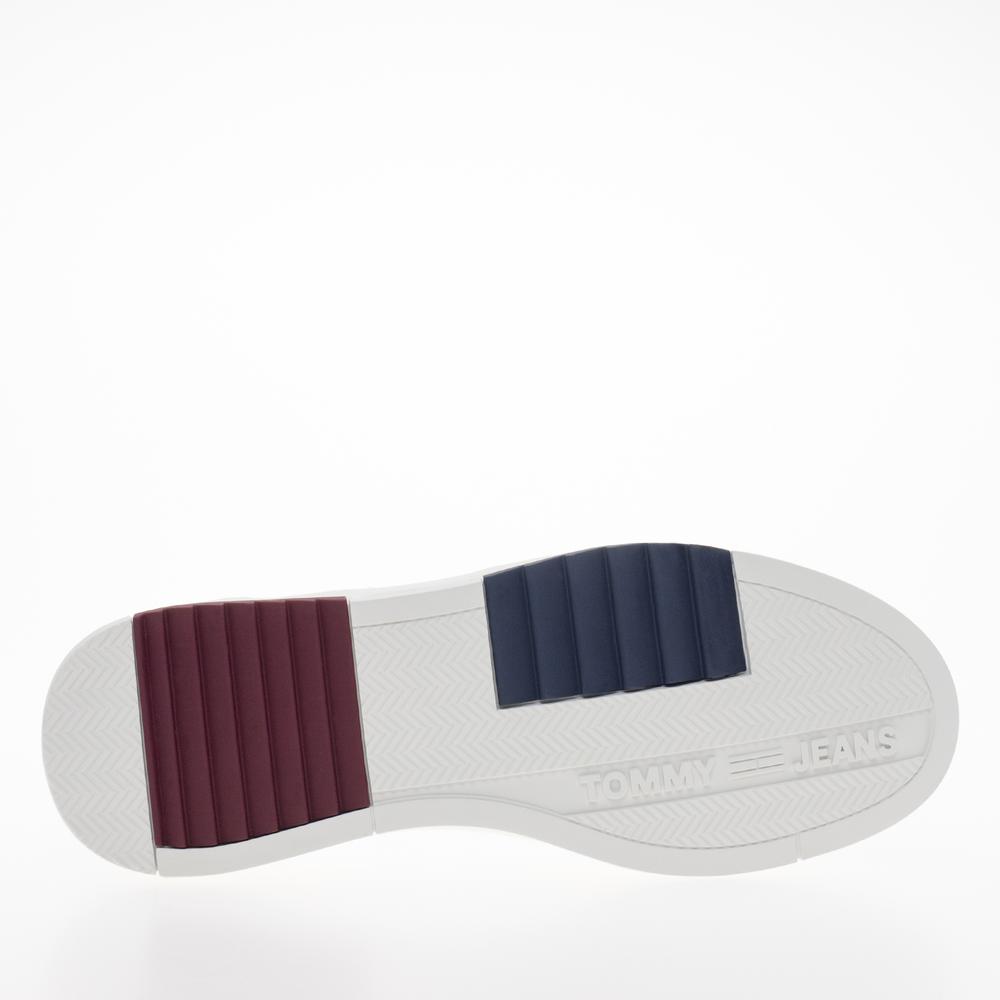 Topánky Tommy Jeans Essential Retro Leather Half Cleat EM0EM00899-YBR - biele