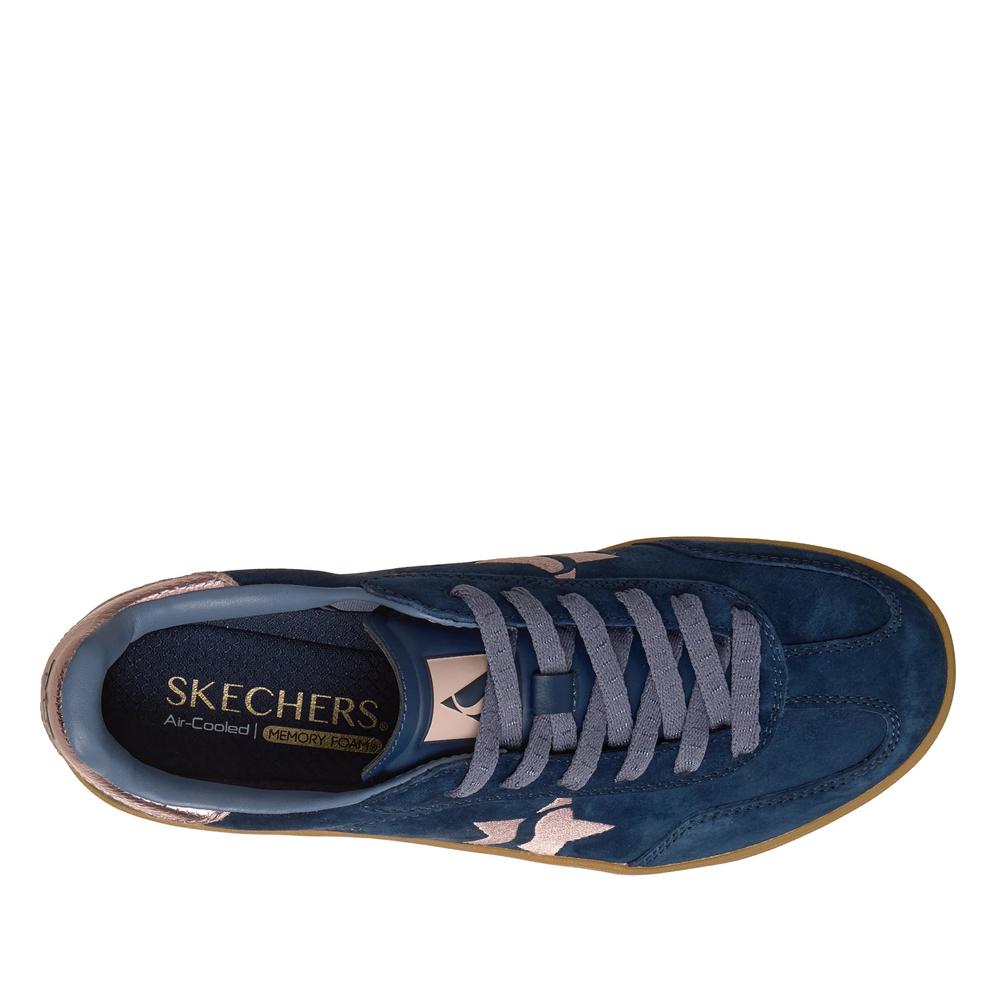 Dámske topánky Skechers Academy HI - Elevated Essence 185430NVPK - tmavomodré