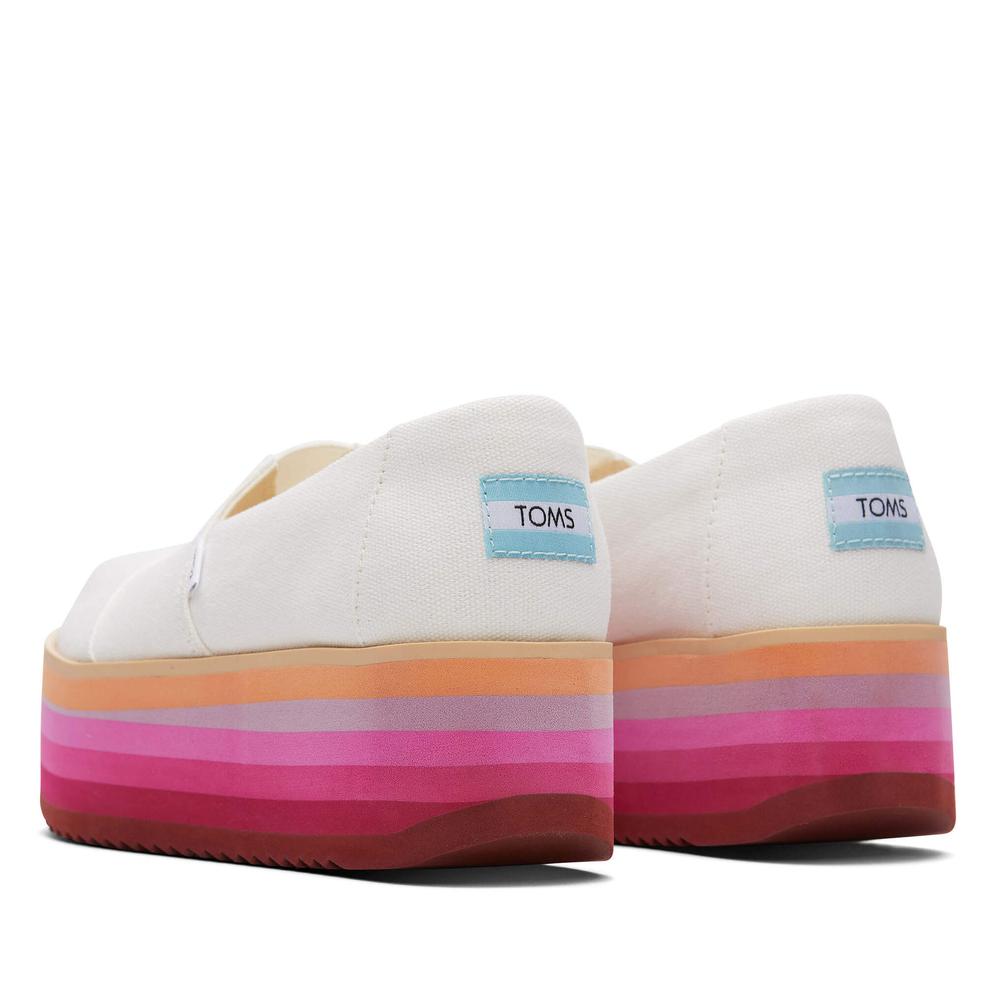 Topánky Toms Alpargata Platform Espadrille 10019692 - biele