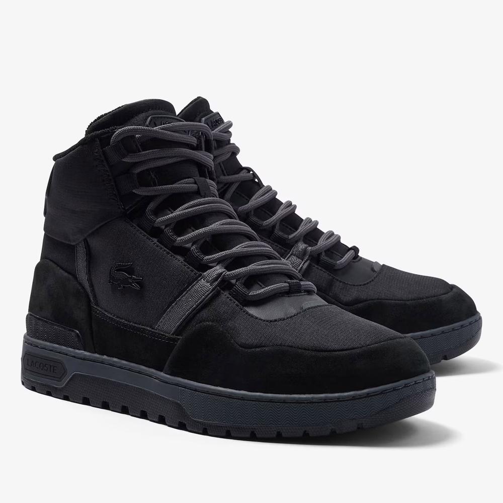 Topánky Lacoste T-Clip Winter Mid Textile and Leather Trainers 744SMA0065-237 - čierne